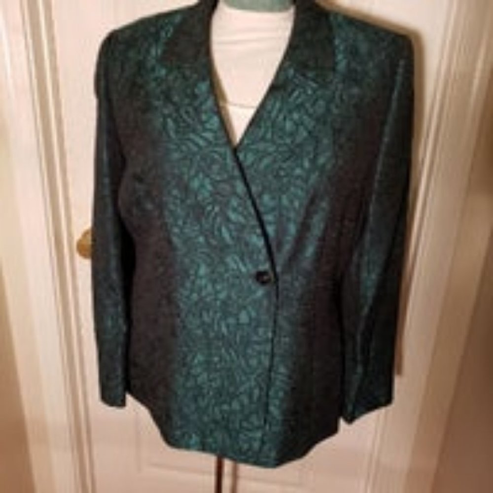 Le Suit teal  black blazer